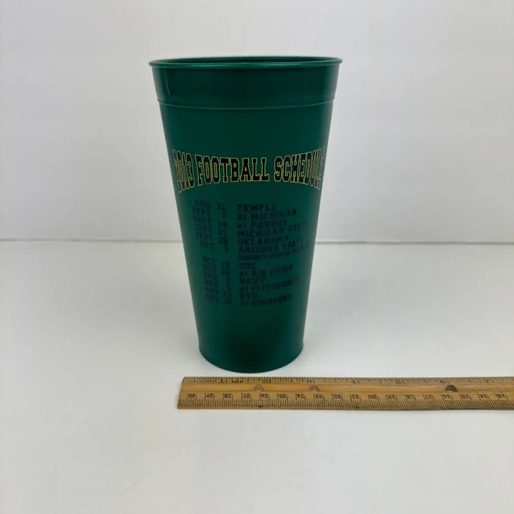 Plastic 2013 Green Notre Dame Football Fighting Irish‎ Drinking Cup w Schedule